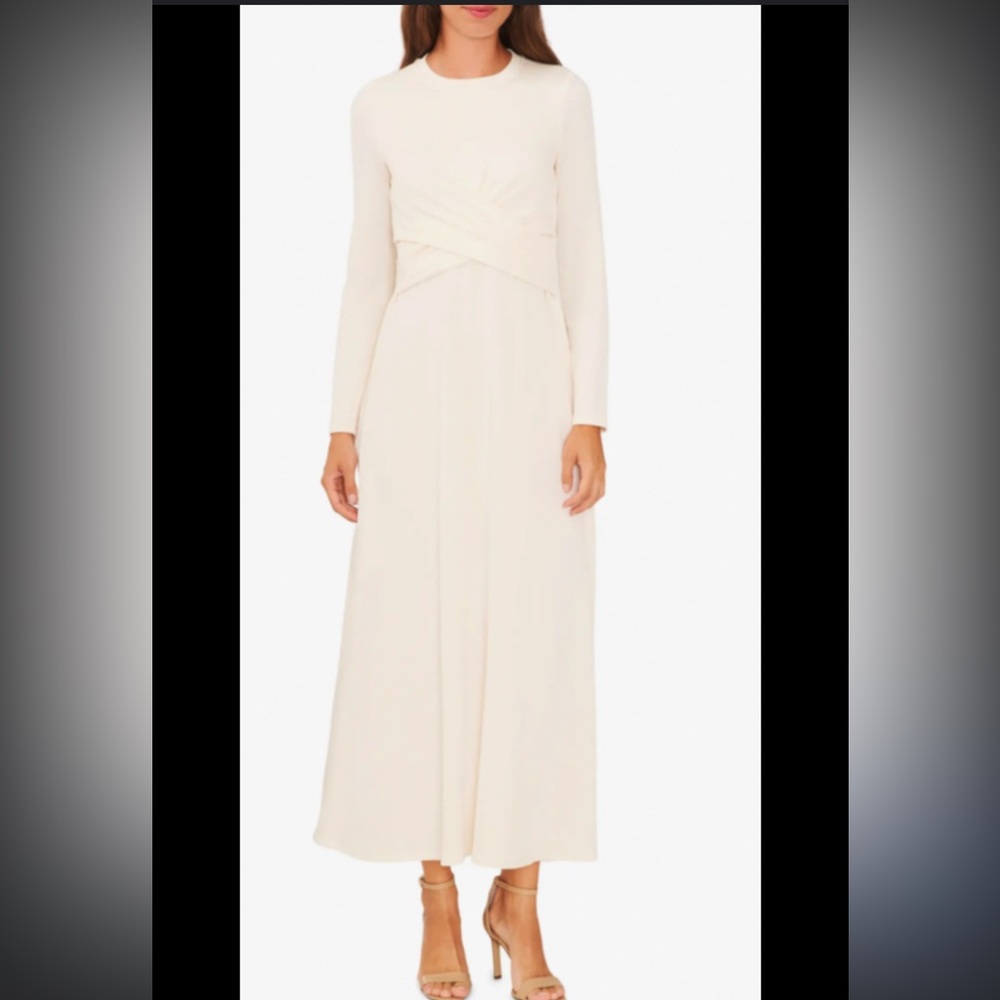 Sheike Cream Long Sleeve Dress